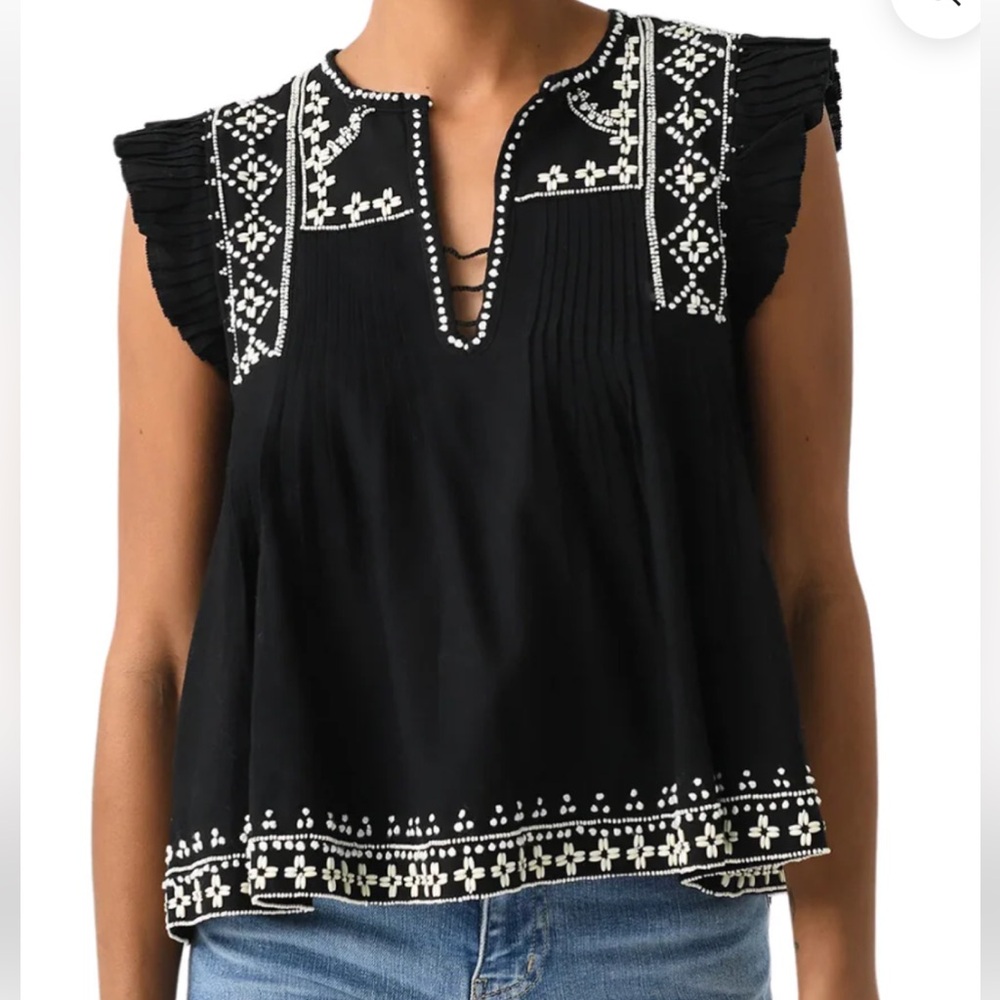 NWT Sea NY Millie Flutter Embroidered Top